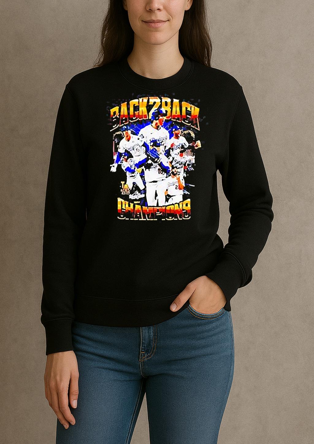 Los Angeles Dodgers Back To Back World Series 2025 Champions Player Trophy T Shirt sweater