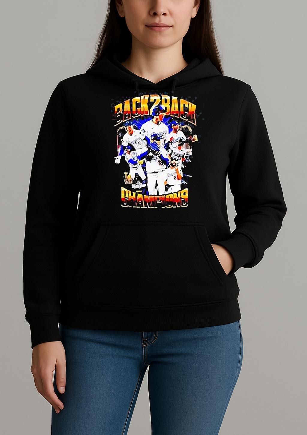 Los Angeles Dodgers Back To Back World Series 2025 Champions Player Trophy T Shirt Unihoodie