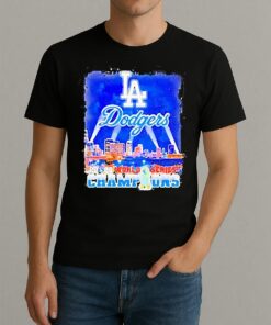 Los Angeles Dodgers Retro Skyline 2025 World Series Champions T Shirt