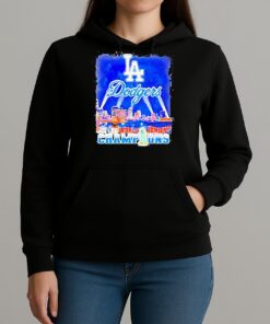 Los Angeles Dodgers Retro Skyline 2025 World Series Champions T Shirt Unihoodie