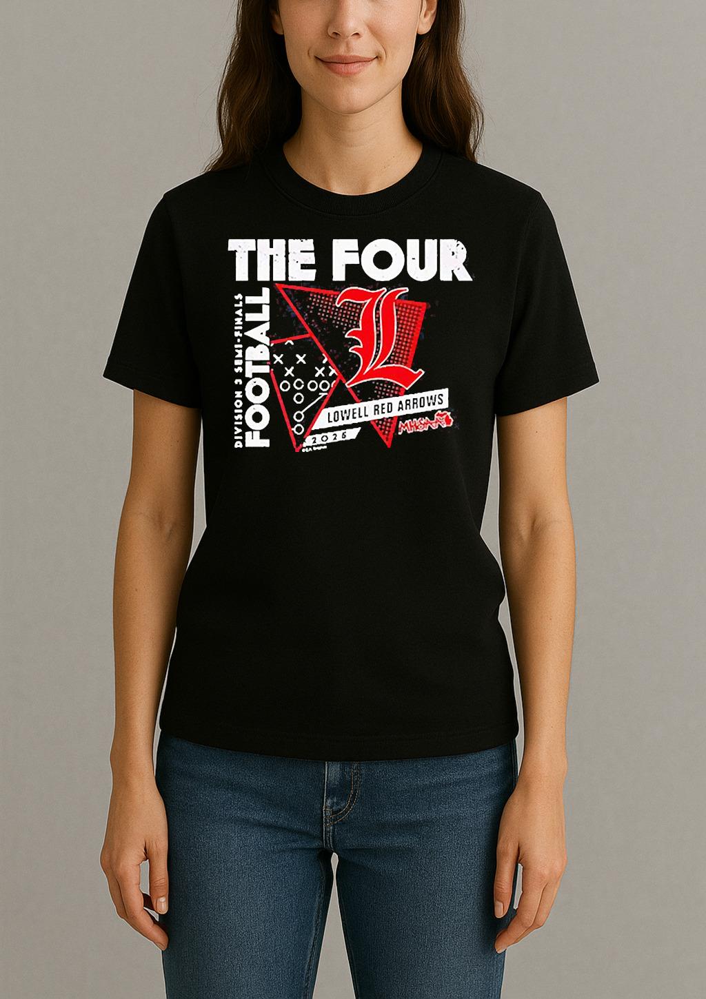 Lowell Red Arrows The Four 2025 Mhsaa Football D3 Finals Shirt Womentee