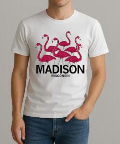 Madison Wisconsin Loves Pink Flamingos Shirt