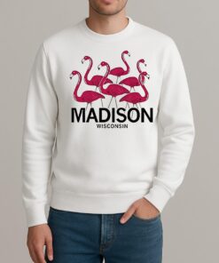 Madison Wisconsin Loves Pink Flamingos sweater