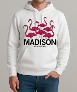 Madison Wisconsin Loves Pink Flamingos Unisexhoodie