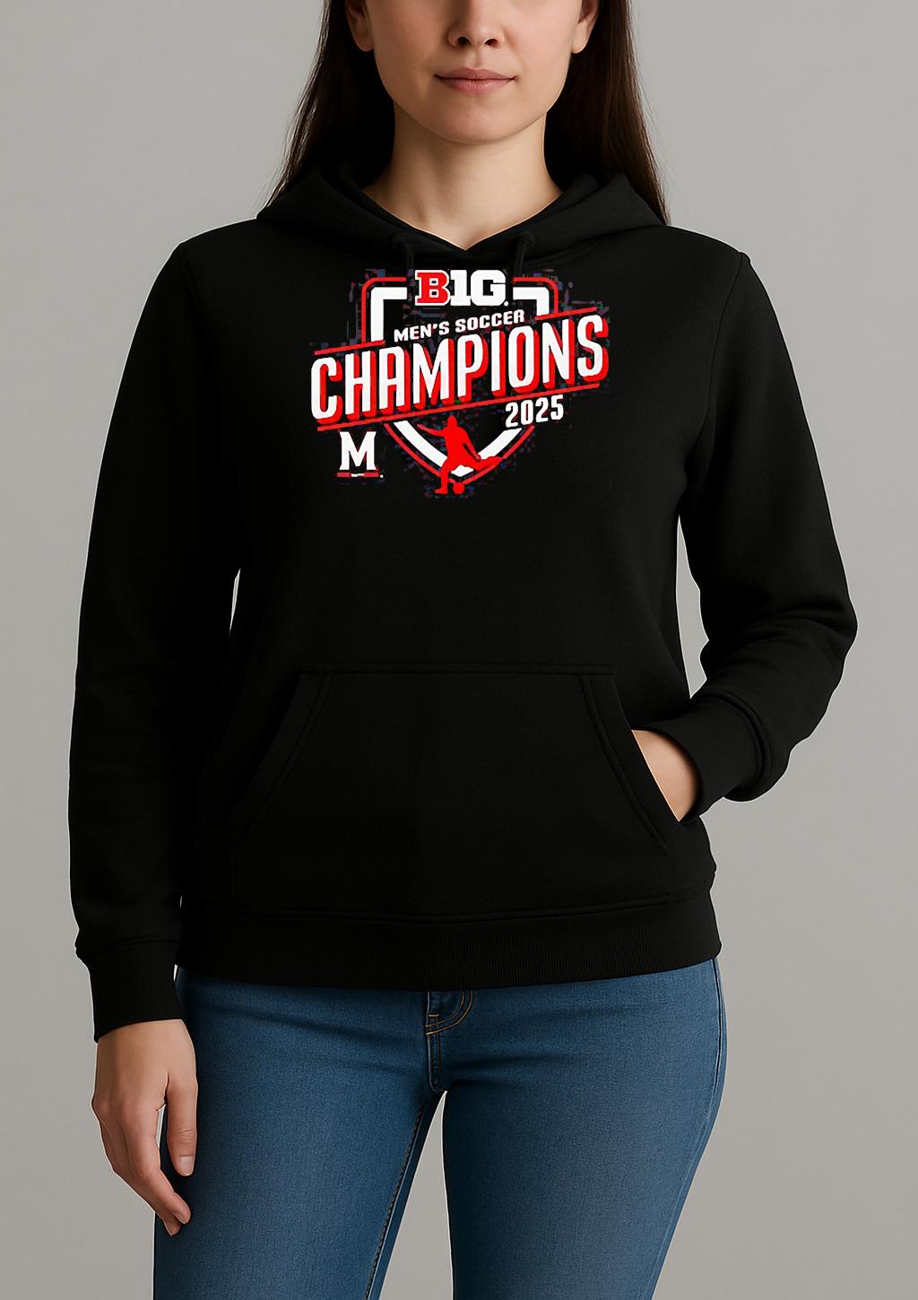 Maryland Terrapins 2025 Big Ten Mens Soccer Regular Season Champions Shirt Unihoodie