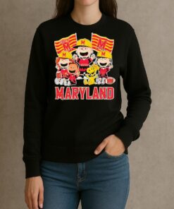 Maryland Terrapins Shop Snoopy Charlie Brown And Friends Terrapins Flags T Shirt sweater