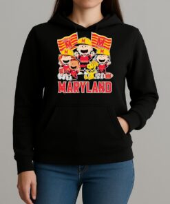 Maryland Terrapins Shop Snoopy Charlie Brown And Friends Terrapins Flags T Shirt Unihoodie