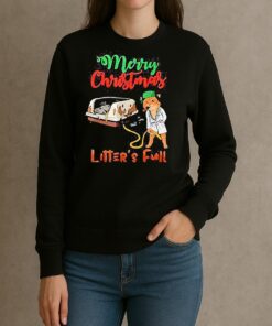 Merry Christmas Litters Full Funny Cat Lovers Shirt sweater