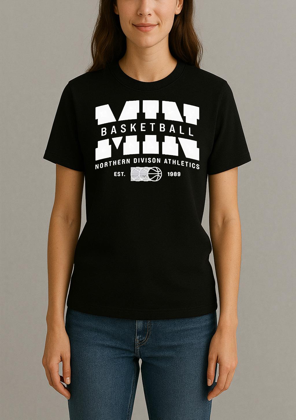 Min Basketball Northern Division Athletics Est 1989 Shirt Womentee