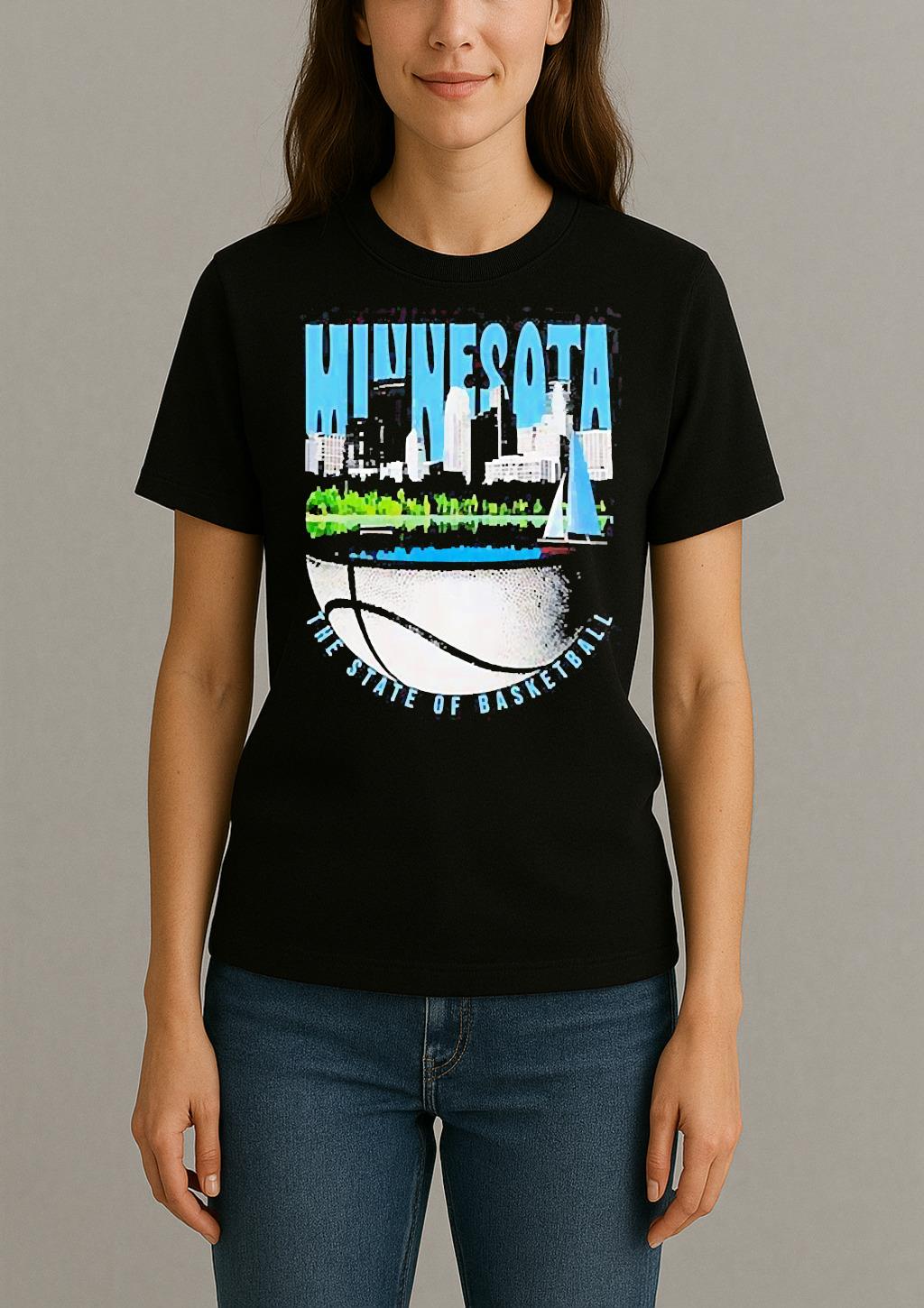 Minnesota City The State Of Basketball Shirt Womentee