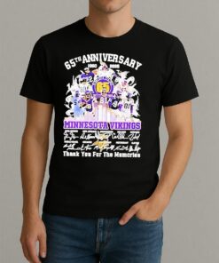 Minnesota Vikings 65Th Anniversary 1960 2025 Thank You For The Memories Skyline Signatures Shirt