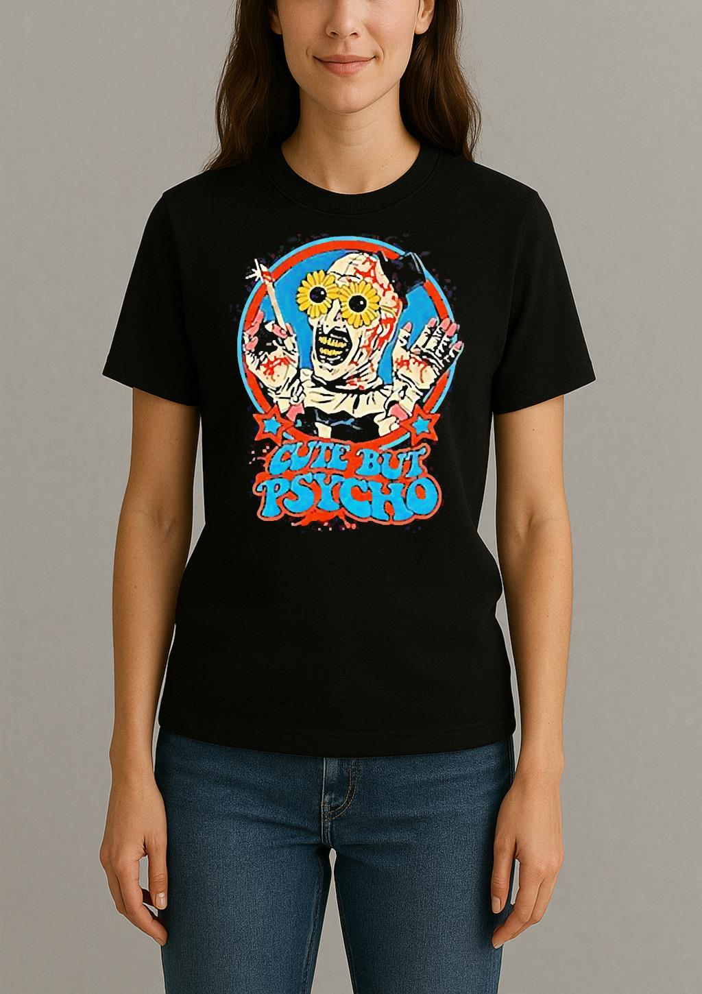 Mummy Holding Knife Cute But Psycho Funny Shirt Womentee