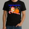 Napping Through The Snow Christmas Sloth Candy Cane T Shirt