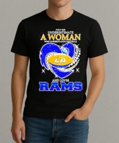 Never Underestimate A Woman Who Understands Football And Loves Los Angeles Rams T Shirt