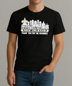 New Orleans Saints Thank You For The Memories Player Names Skyline Shirt