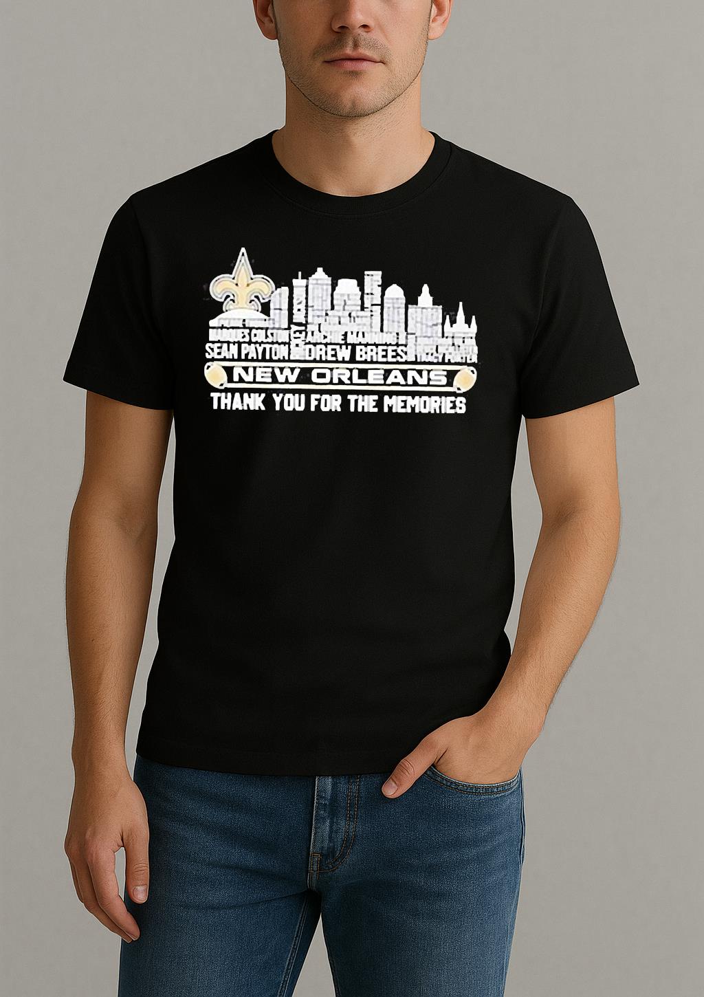 New Orleans Saints Thank You For The Memories Player Names Skyline Shirt