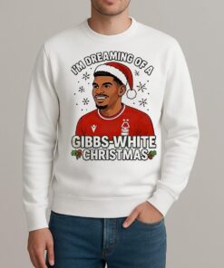 Nottm Forest Im Dreaming Of A Gibbs White Christmas sweater
