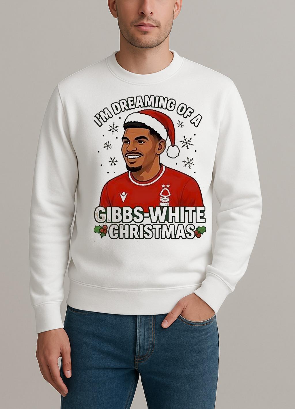 Nottm Forest Im Dreaming Of A Gibbs White Christmas sweater