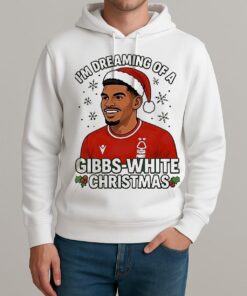 Nottm Forest Im Dreaming Of A Gibbs White Christmas Unisexhoodie