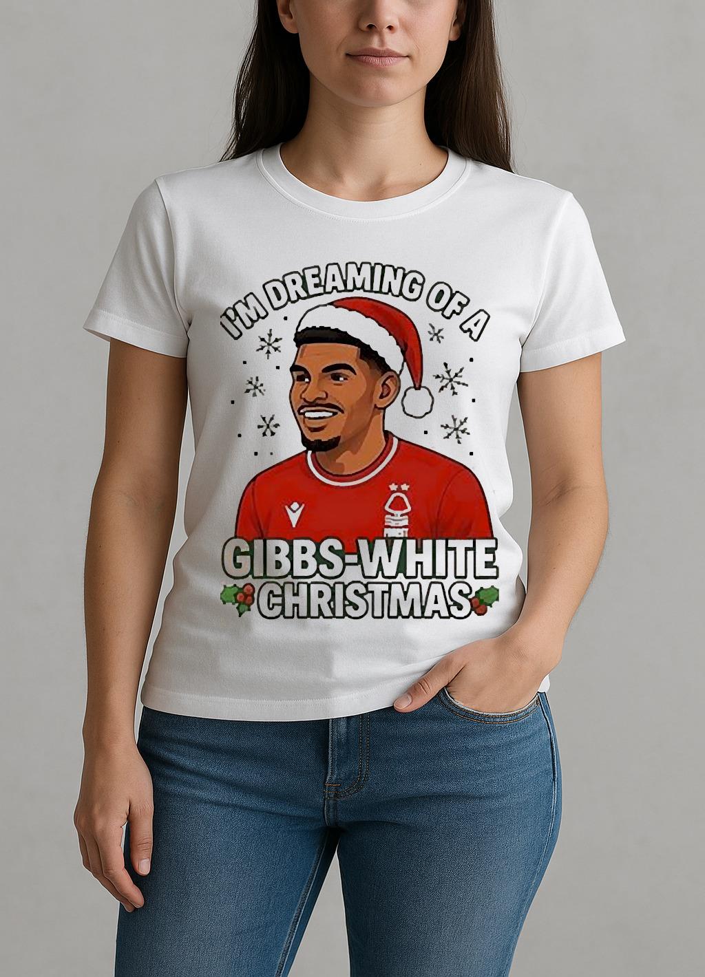 Nottm Forest Im Dreaming Of A Gibbs White Christmas W-tee