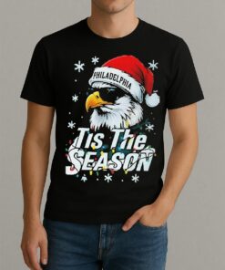 Official Eagle Santa Hat Tis The Season Philadelphia Eagles Nfl Football 2025 Shirt