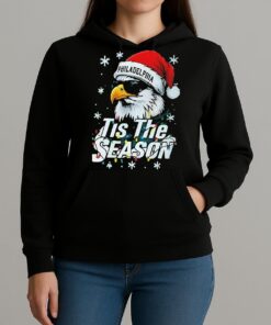Official Eagle Santa Hat Tis The Season Philadelphia Eagles Nfl Football 2025 Shirt Unihoodie