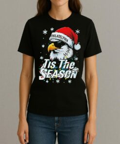 Official Eagle Santa Hat Tis The Season Philadelphia Eagles Nfl Football 2025 Shirt Womentee