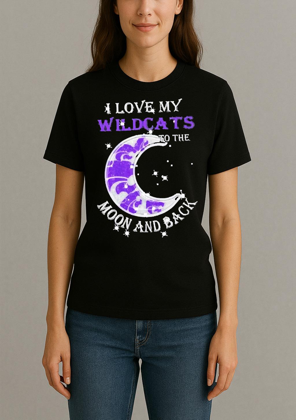 Official I Love My Kansas State Wildcats To The Moon And Back Shirt Womentee