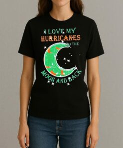 Official I Love My Miami Hurricanes To The Moon And Back Shirt Womentee
