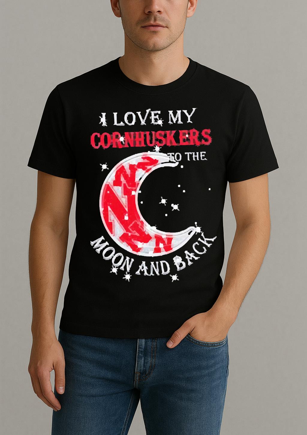 Official I Love My Nebraska Cornhuskers To The Moon And Back Shirt