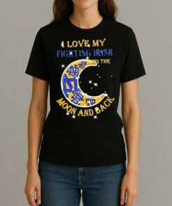 Official I Love My Notre Dame Fighting Irish To The Moon And Back Shirt Womentee