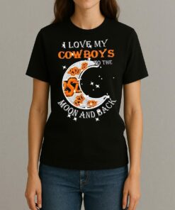Official I Love My Oklahoma State Cowboys To The Moon And Back Shirt Womentee