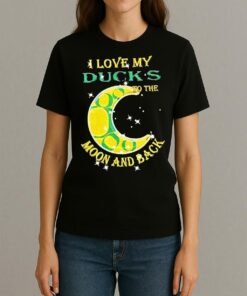 Official I Love My Oregon Ducks To The Moon And Back Shirt Womentee