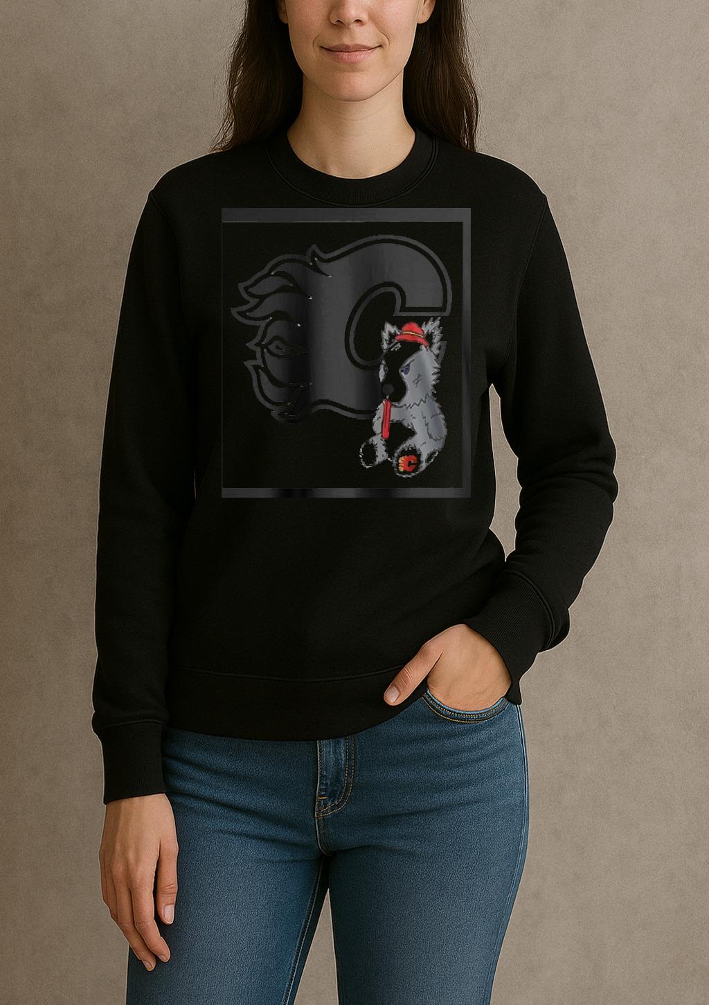 Officials Calgary Flames Plush Doll Mascot Logo Premium sweater