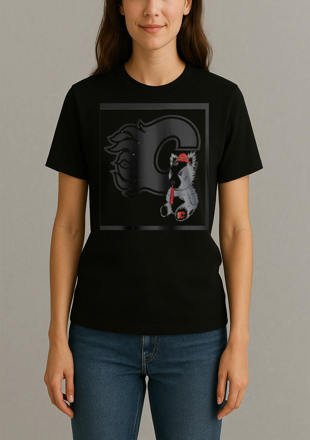 Officials Calgary Flames Plush Doll Mascot Logo Premium Womentee