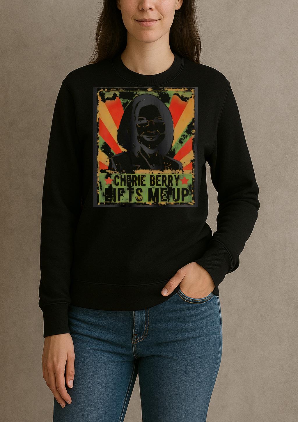 Officials Cherie Berry Lifts Me Up Elevator Pun Portrait Retro Premium sweater