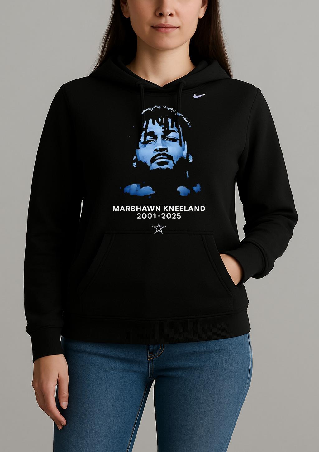 Officials Dallas Cowboys In Memory Of Marshawn Kneeland Thank You For The Memories Graphic Signature Premium Unisexhoodie