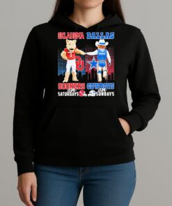 Oklahoma Sooners On Saturdays Dallas Cowboys On Sundays Mascot Premium Unisexhoodie
