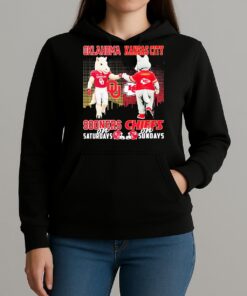 Oklahoma Sooners On Saturdays Kansas City Chiefs On Sundays Mascot Premium Unisexhoodie