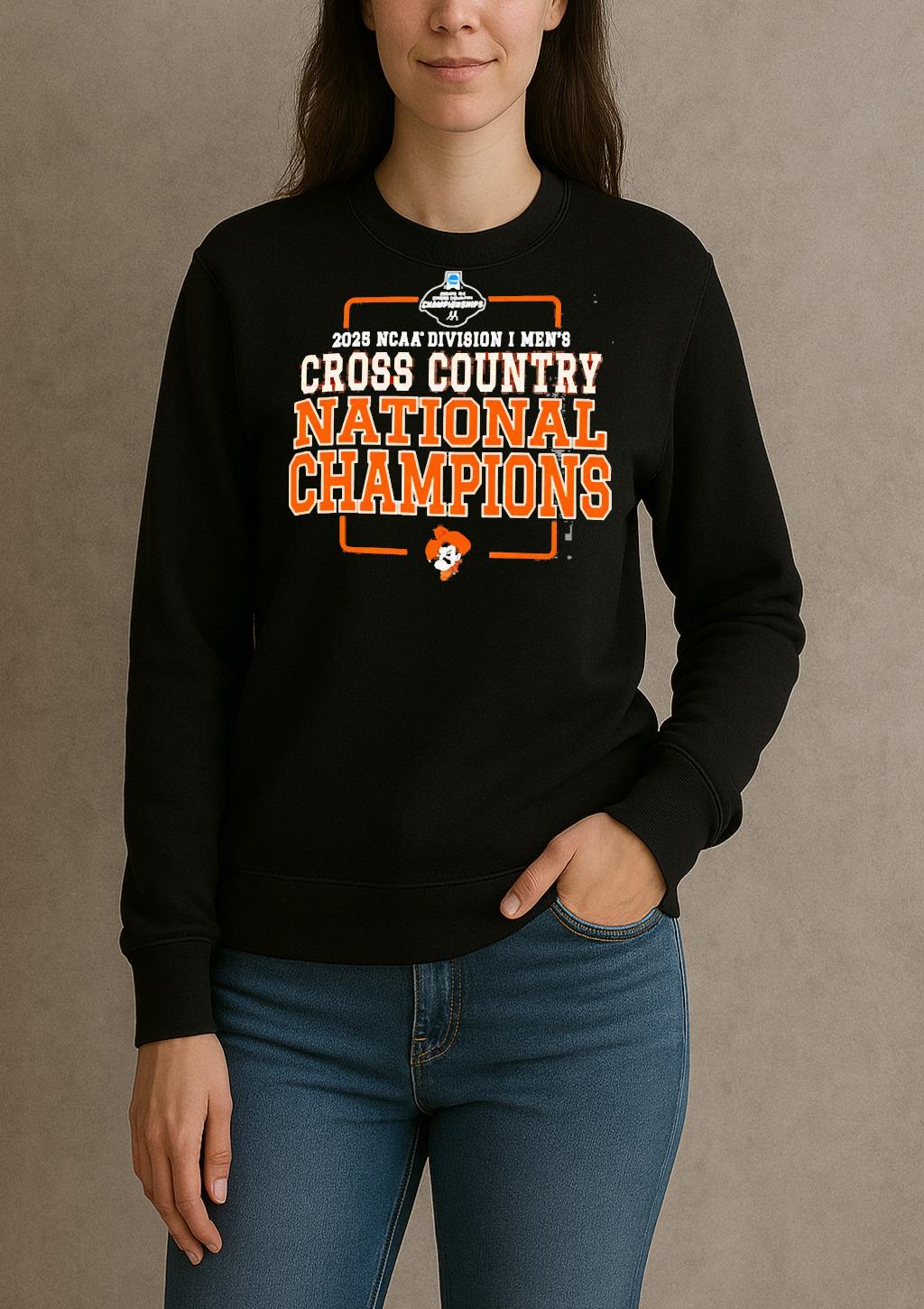 Oklahoma State Cowboys 2025 Ncaa D1 Mens Cross Country National Champions Premium sweater
