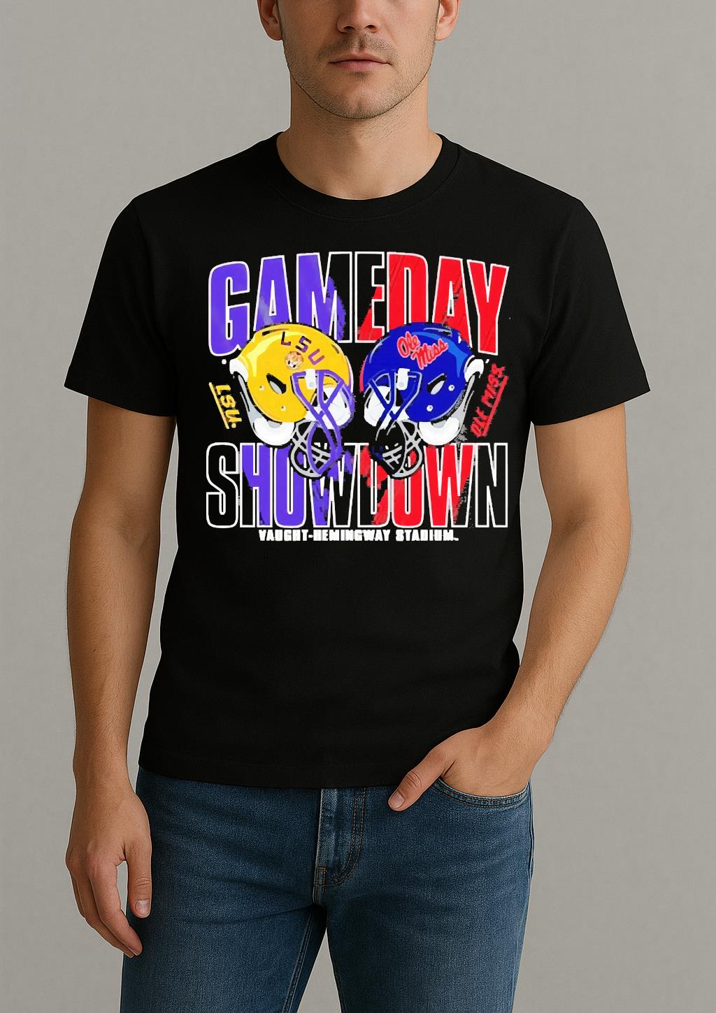 Ole Miss Rebels Vs Lsu Tigers Gameday Showdown Helmet Matchup Premium Shirt
