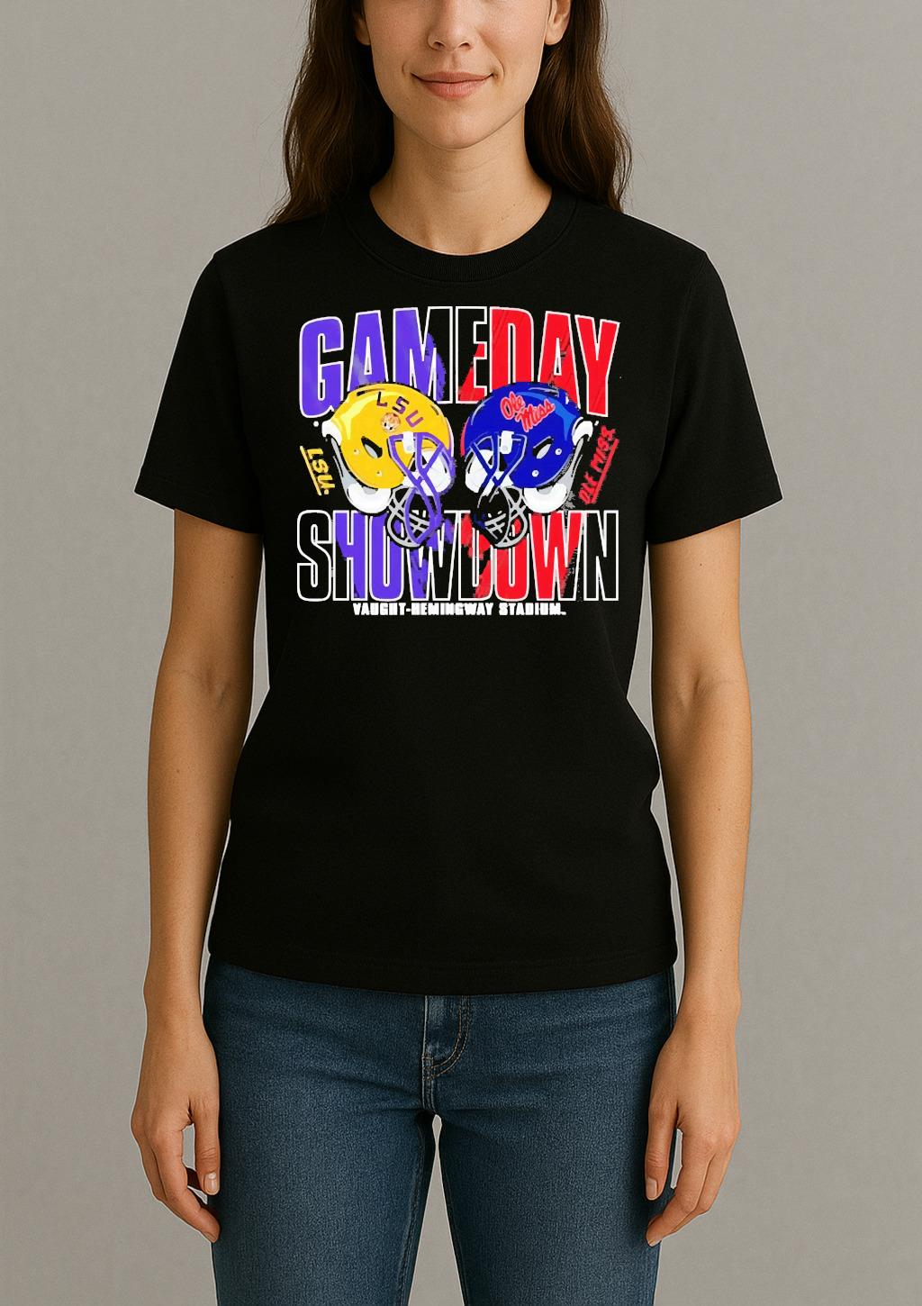 Ole Miss Rebels Vs Lsu Tigers Gameday Showdown Helmet Matchup Premium Womentee