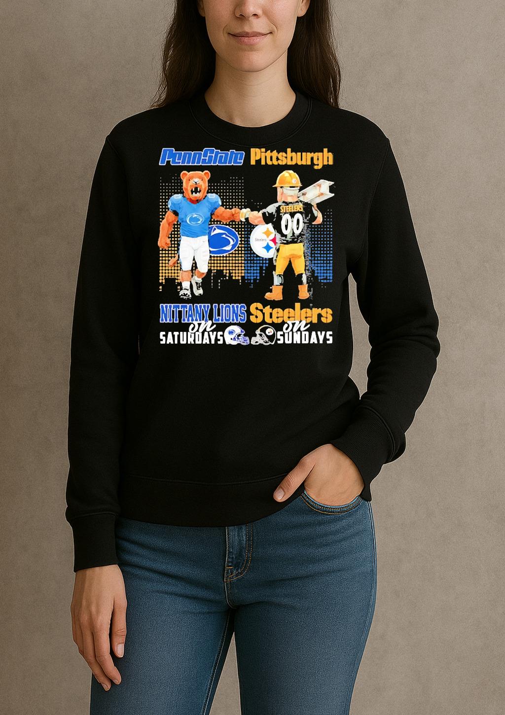 Penn State Nittany Lions On Saturdays Pittsburgh Steelers On Sundays Mascot Premium sweater