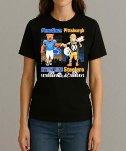 Penn State Nittany Lions On Saturdays Pittsburgh Steelers On Sundays Mascot Premium Womentee