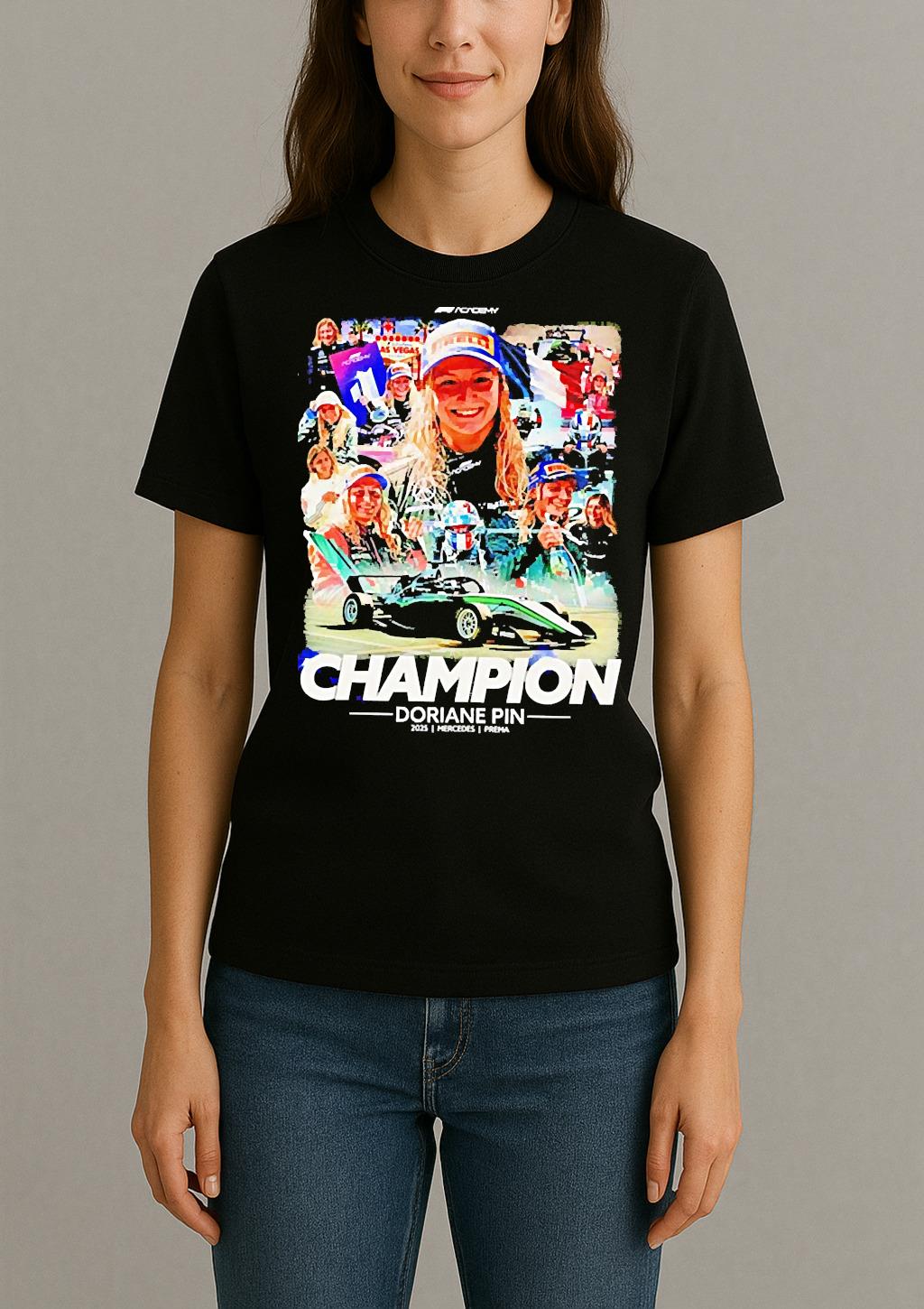Premium Doriane Pin 2025 F1 Academy Champions T Shirts Sweater Hoodie Womentee