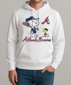 Premium Peanuts Snoopy Atlanta Braves Baseball Shirts Unisexhoodie