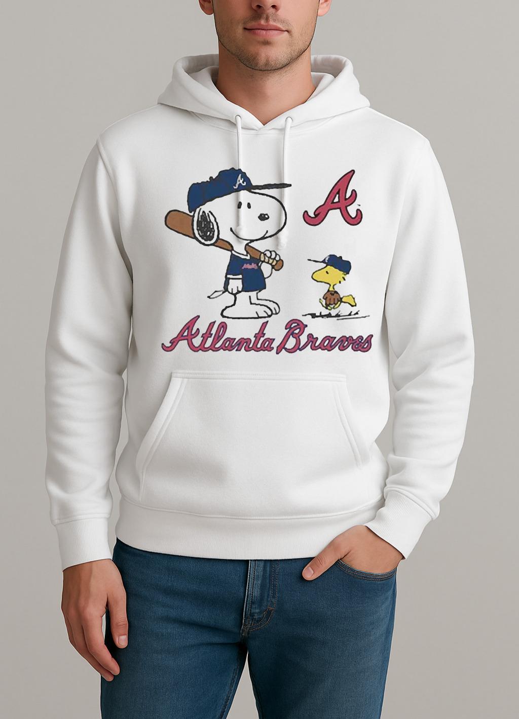 Premium Peanuts Snoopy Atlanta Braves Baseball Shirts Unisexhoodie