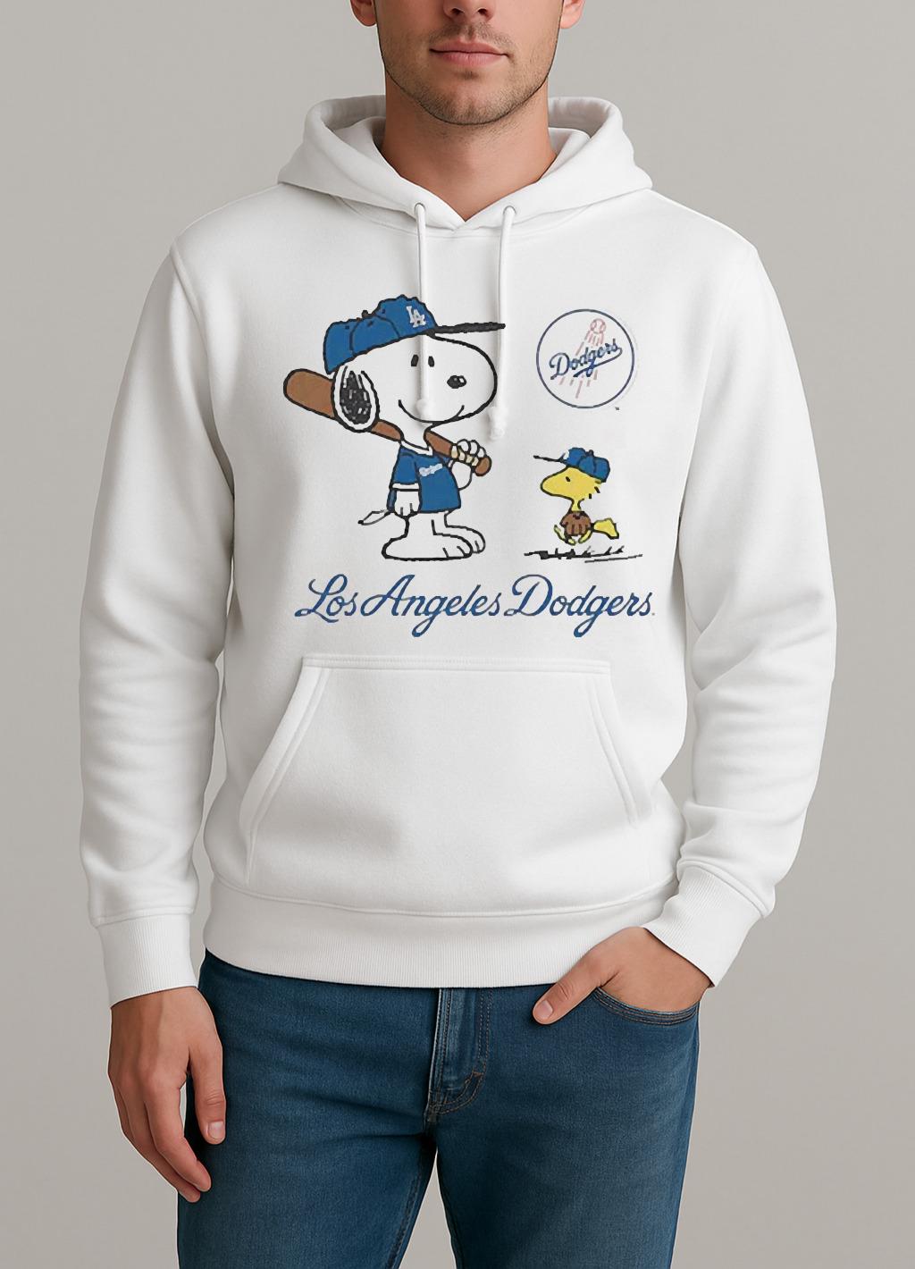 Premium Peanuts Snoopy Los Angeles Dodgers Baseball Shirt Unisexhoodie