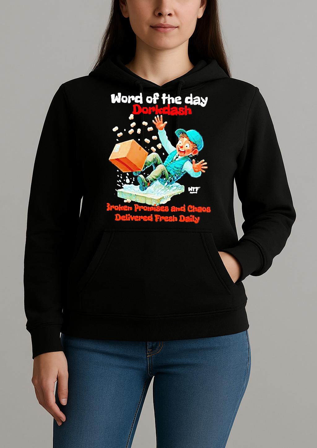 Premium Word Of The Day Dorkdash Broken Promises And Chaos Delivered Fresh Daily T Shirts Sweater Hoodie Unihoodie
