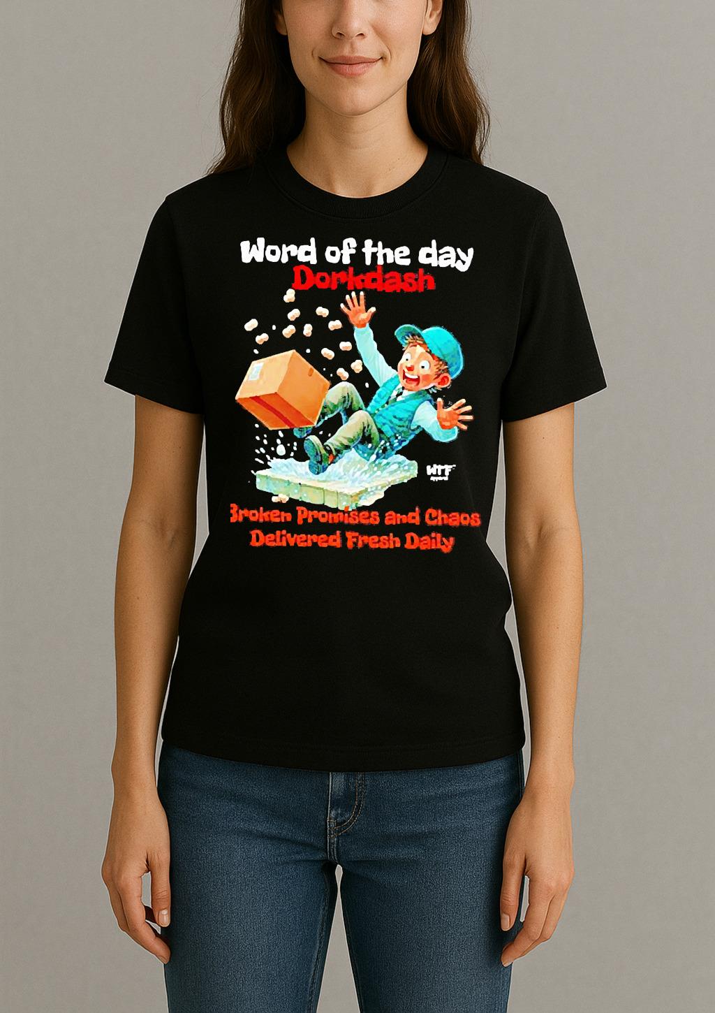 Premium Word Of The Day Dorkdash Broken Promises And Chaos Delivered Fresh Daily T Shirts Sweater Hoodie Womentee